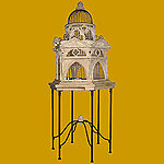 Stone Venetian Decorative Bidcage with Stand Large