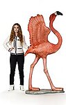 Large Flamingo Statue Wing Up 6FT