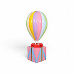 Hot Air Balloon Pastel Color Large with Gift Box Stand 4FT