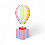 Hot Air Balloon Pastel Color Large with Gift Box Stand 6FT