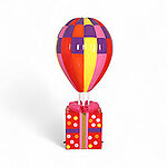 Hot Air Balloon Multi Color Large with Gift Box Stand 6FT