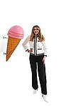 Ice Cream Cone Statue Hanging Pink Scoop 3FT