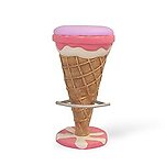 Strawberry and Vanilla Ice Cream Bar Stool - Purple Seat