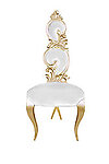 Suzette Modern Dining Chair White Velvet and Gold Frame