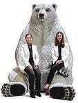 Polar Bear Sitting Jumbo Statue with Paw Seat