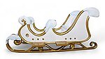 White Santa Sleigh Family Size 4 Seater with Snow White and Gold 10FT Long
