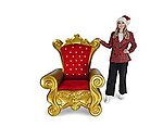 Large Santa Throne Chair in Red Velvet and Gold Frame