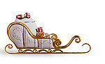 Santa Sleigh with Gifts Bag Large Family Size 12.5 FT White and Gold