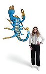 Scorpion Statue Large 4 FT Wall Mount Turquoise with Gold Leaf
