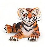 Tiger Cub Lying Down Life Size Statue